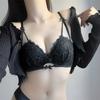 Sexy Lace Push Up Bras Backless Wire Free Fashion Underwear Black Deep V Brassiere Fashion Female Bras