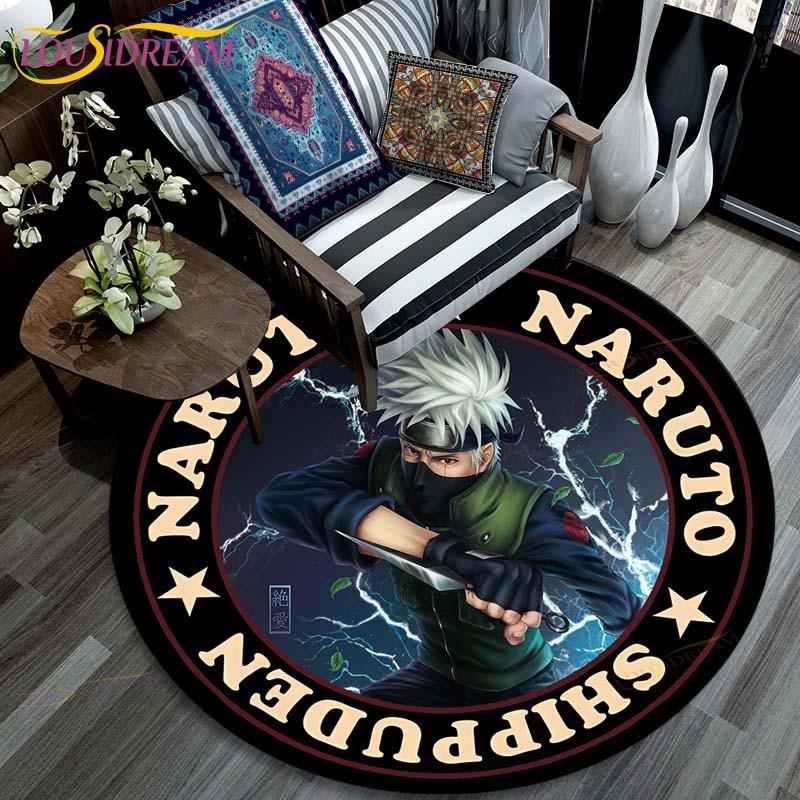 Ковер для гостиной, детские круглые коврики с рисунком Наруто с 3D рисунком для журнального столика, домашний детский напольный ковер, противоскользящий