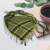 Unisex Scarf Cotton Shawl with Tassels Plaid Pattern Keffiyeh Scarf for Winter Work Street Wear