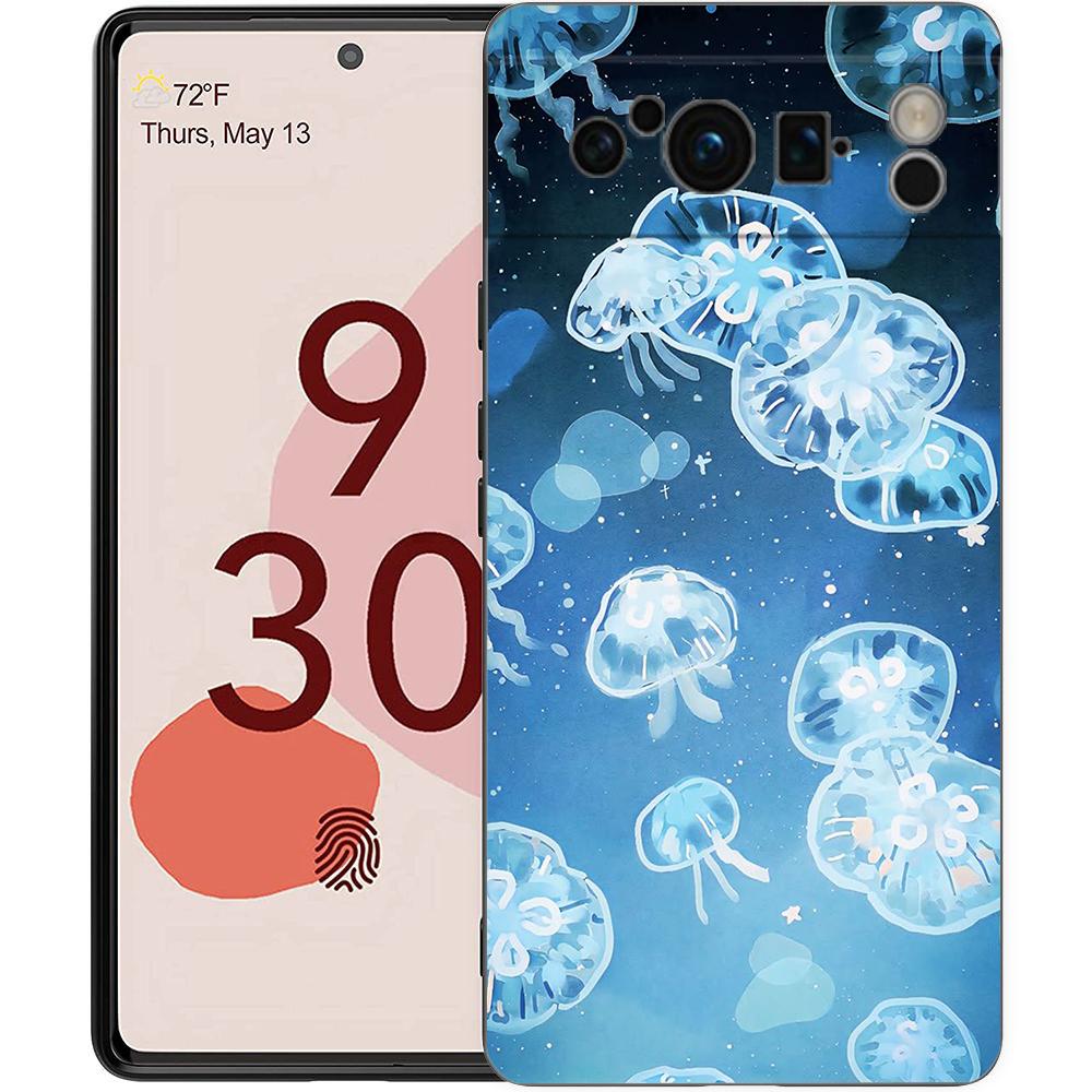 Парный чехол для телефона с дельфином и китом Для Google Pixel 9 8 9A 8A 7 7A 6 Pro XL 6A 5G Черный Мягкая задняя крышка Роскошный TPU Чехол