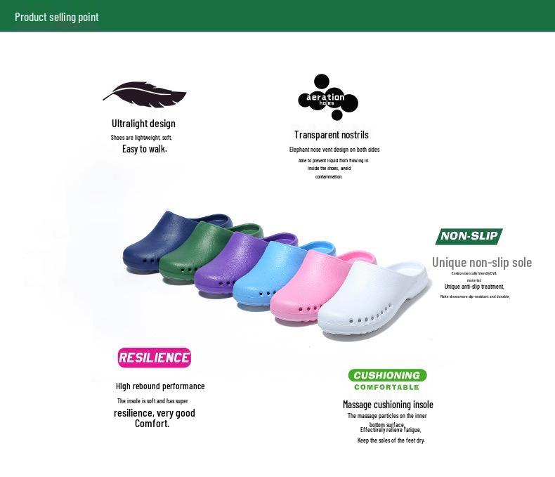Non-Slip Closed-Toe EVA Surgical Clogs - Soft, Breathable, Comfort for Medical Staff