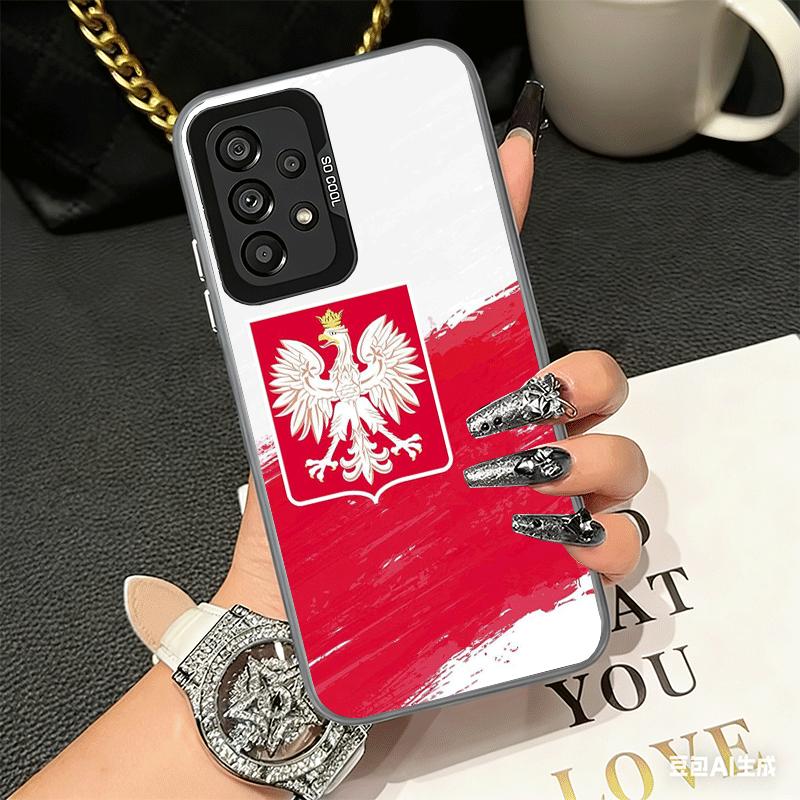 Белый красный чехол для телефона с флагом Польши для Samsung A17 A16 A15 A14 A13 A57 A56 A55 A54 A53 A37 A36 A35 A34 A33 A26 A25 A24 A23 A5