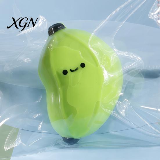 Banana Desk Toy Simulation Cartoon Squeeze Stretchy Slow Rebound Smiling TPR Fidget Portable Simulated Fruit Shape Sensory Anxiety Relief