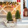 Искусственная Маленькая Сосна Рождественская Елка Для Дома Парадная Дверь Коридор Терраса Зеленое Растение Колышек Для Грунта Украшение