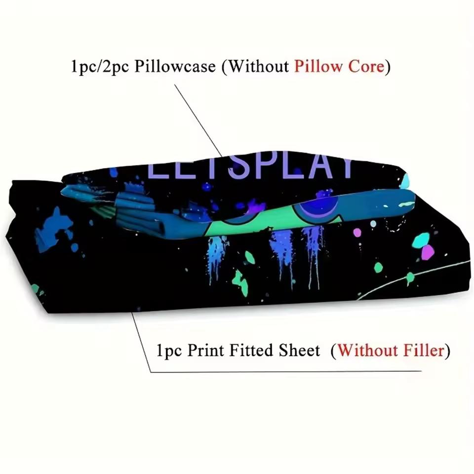 Custom Fitted Sheet from Photos, Personalized Bed Sheets for Home Decor, Customized DIY Bed Cover Deep Pocket with 2 Pillowcase