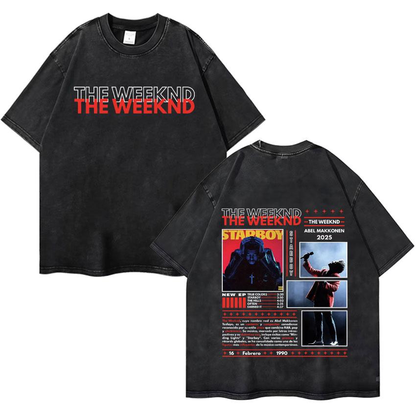Певец The Weeknd XO Винтажная стираная Оверсайз Классическая Футболка Мужская Женская Высококачественные Футболки с Короткой Рукавой Уютные Футболки Подростки