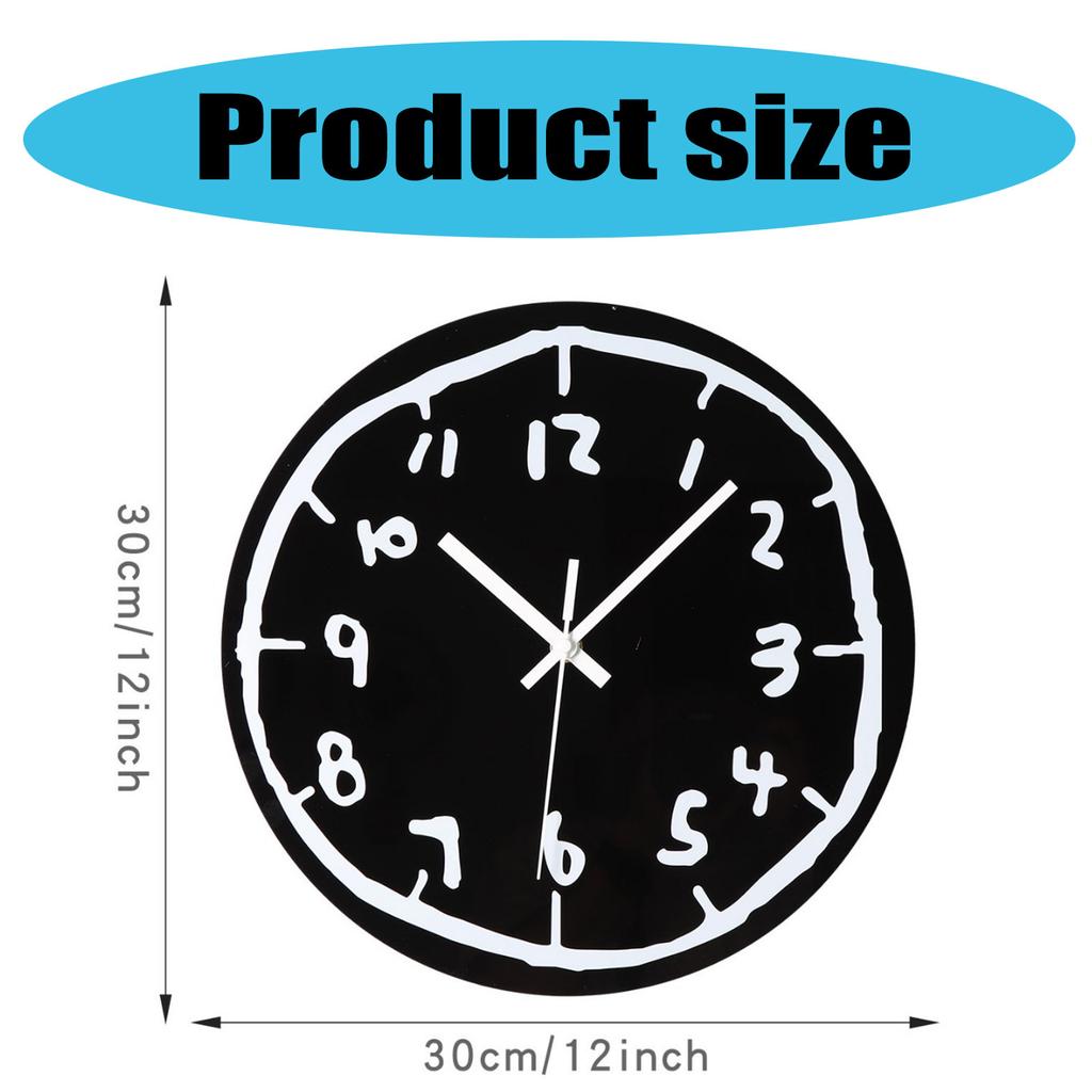 Modern Acrylic Wall Clock with Playful Graffiti Numbers Decorative Clock for Living Room or Bedroom
