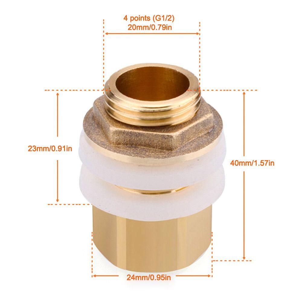 Прочный 1/2" 1/4" Соединитель для водяного бака Медная труба Силиконовая прокладка Муфта для аквариума Герметичный адаптер для шланга