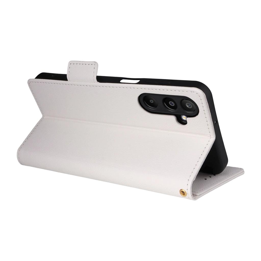 Чехол для Samsung Galaxy M16 5G/F16 5G с ремешком на запястье, текстура личи, кошелек из ПУ кожи, чехол для телефона