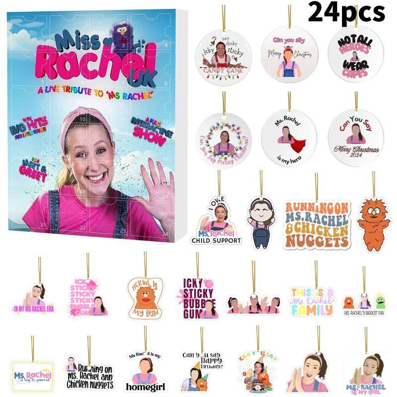 Рождественский Адвент-календарь Msrachel Blind Box 24-дневный обратный отсчет Детский акриловый подарок