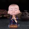 Автомобильные украшения из смолы, милая трясущаяся голова, фигурка монаха Будды, автомобильное украшение, домашний авто интерьер, декор для приборной панели, аксессуары