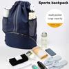 Drawstring Gym Bag Soccer Basketball Organizer with Separate Shoe Compartment Large Capacity Waterproof Design Drawstring Backpack