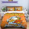 3pcs Cute Garfield pattern bedding set duvet cover set includes duvet cover &pillowcases, perfect all season bedroom decoration & gift
