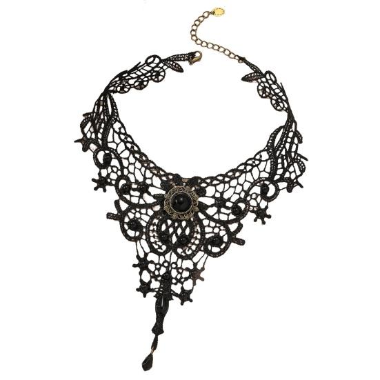 Подвеска Ожерелье Регулируемая Цепочка Нежная Универсальная Ретро Повседневная Носка Кружево Крючком Темный Стиль Чокер Ожерелье Ювелирные Изделия