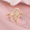 Fashion Heart Shape Gold Color Open Rings for Women Carved Initial Letter Adjustable Ring Elegant Jewelry Party Girlfriend Gifts