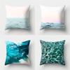 Blue Sea Wave Scenery Square Pillowcase Home Living Room Sofa Car Decorative Pillowcase