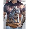 Новая футболка с 3D-принтом кота, летняя, для улицы, мужская, с коротким рукавом, модная, с круглым вырезом, мужские топы, повседневная, оверсайз, мужская одежда