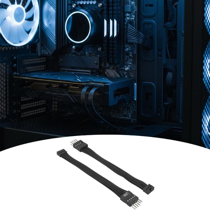 Адаптер-кабель USB 9-контактный на 10-контактный из АБС-пластика, металла и ПВХ для материнских плат компьютеров, для связи, для длительных работ
