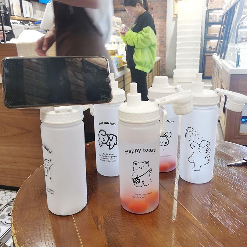 500 мл портативная бутылка для питья с трубочкой для девочек матовая бутылка для воды герметичная чашка для питья