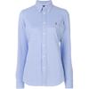 Polo Logo Embroidered Slim Fit Long Sleeve Shirt Women Shirts Blue 211664427-001