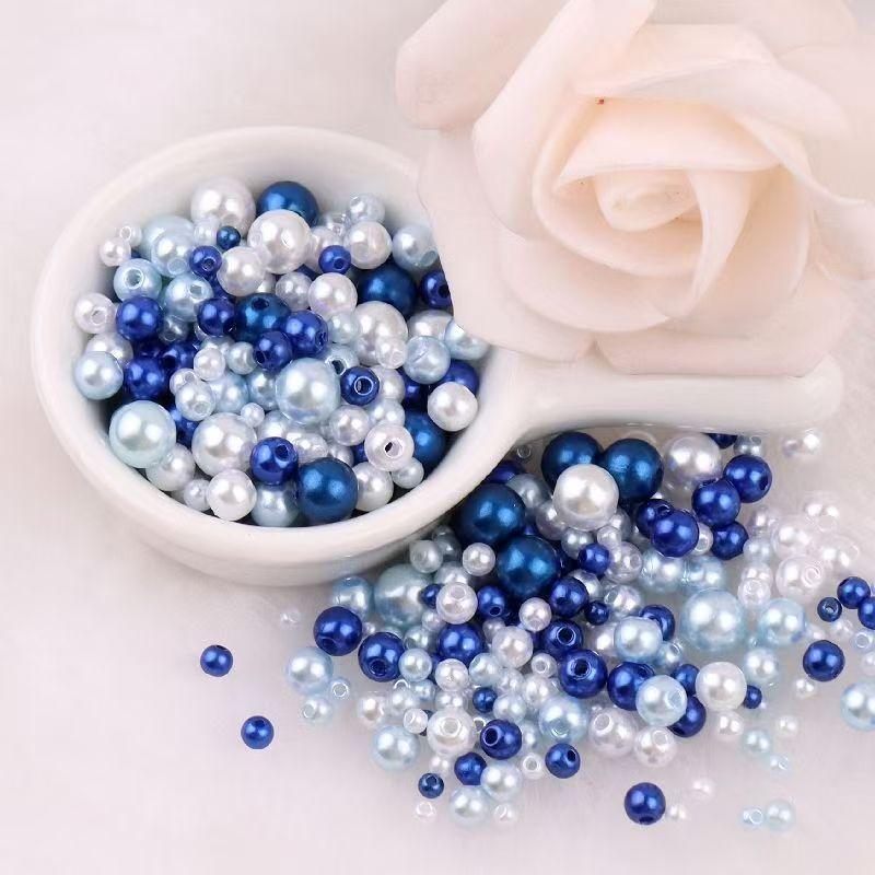 Высококачественная перфорированная разноцветная имитация жемчуга ABC, своими руками, платье из бисера, серьги, браслет, ожерелье с россыпью бусин