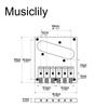 Musiclily Pro 10,8 мм Мост Telecaster современного стиля с 6-седельным цинковым сплавом для электрогитар Squier и импортных Telecaster, хром