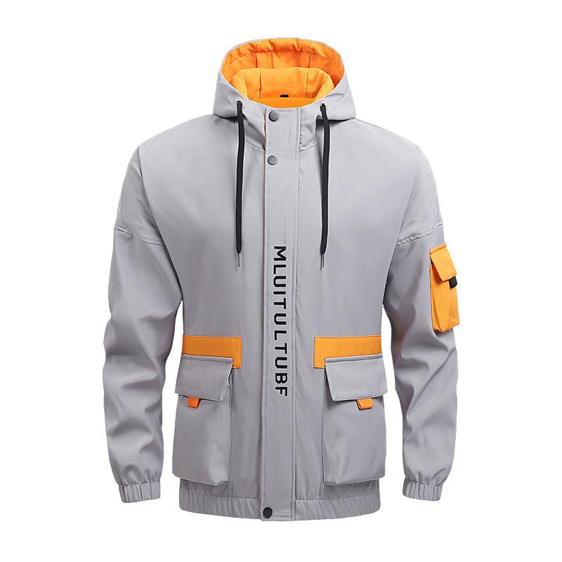 Hooded Jacket for Men Jacket Men's Windbreakers Zipper Coats Spring Autumn Slim Cargo Jackets Male Casual Sportswear