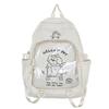Japanese Cute Cartoon Anime Clear Backpack for Girls Large Capacity Trendy Itabag School Bag Casual Daypack Book Bag White