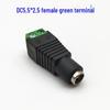 Solderless Power DC Connector: DC5.5x2.5mm Female Plug To Green Terminal Adapter