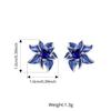 WOSTU 925 Sterling Silver Vintage Blue Enamel Flower Open Rings Stud Earrings Pendant Necklace For Women Wedding Luxury jewelry