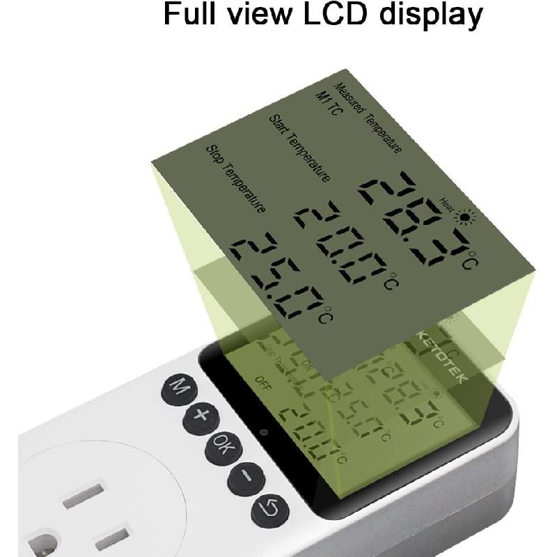 Цифровой регулятор температуры, термостат «день-ночь», розетка европейского стандарта с датчиком, таймер-регулятор для теплицы для рептилий, пивоварения, холодильника