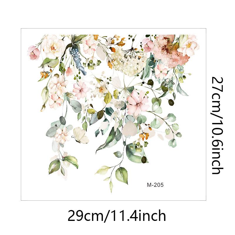 Green Plant Leaves Flower Wall Sticker Bathroom Toilet Decor Living Room Cabinet Home Decoration Decals Beautify Self Adhesive M