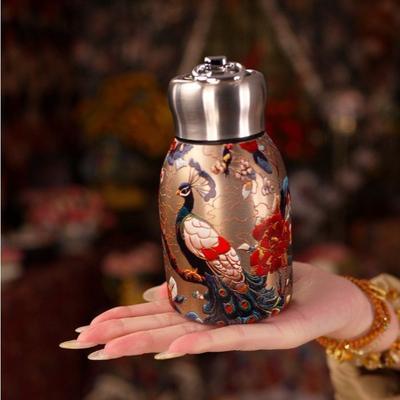 Новая термокружка Peacock Little Fatty Ding, вакуумная кружка для подарка, уличная портативная кружка с ремешком, карманная кружка