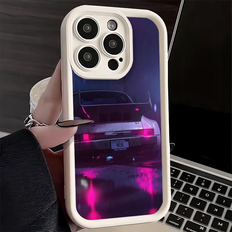 Чехол для телефона iPhone 17 Air 16E 15 16 Pro Max Спортивный автомобиль RWB Крутой чехол 14 Plus 13 12 Mini Мягкий силиконовый Fundas