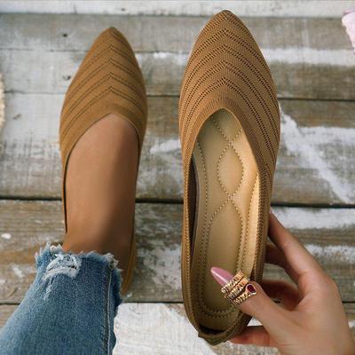 Весна и осень 2024 г. Женские дышащие трикотажные повседневные туфли на плоской подошве большого размера - модные и удобные