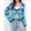 Women's Fall and Winter Wavy Patchwork Striped Sweater