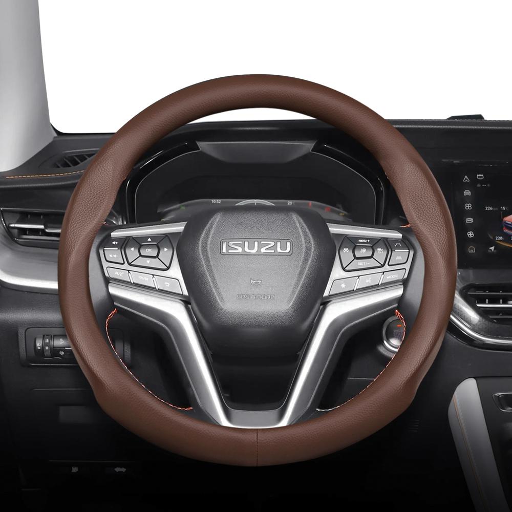 Подходит для ISUZU Перфорированная кожаная крышка рулевого колеса Ультратонкая Дышащая D-MAX MU-X ELF N-Series FORWARD F-Series TRAGA