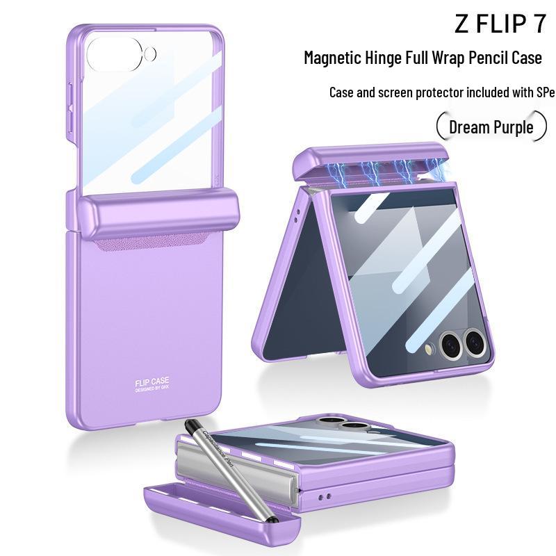 Магнитный чехол Samsung Z Flip7 с держателем для стилуса и защитным корпусом для Flip6