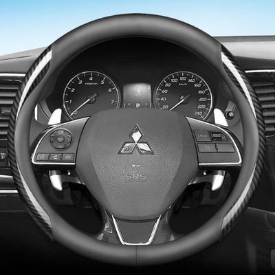 Кожаная накладка на руль автомобиля для Mitsubishi Eclipse Cross ASX Colt 2024 -2015 Дышащая Нескользящая Автоаксессуары