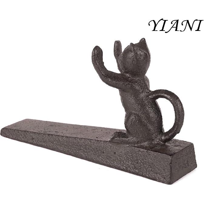 Door Stopper- 10015651-V1-Cast Iron Cat Scratching Door Stopper (Set of 1)