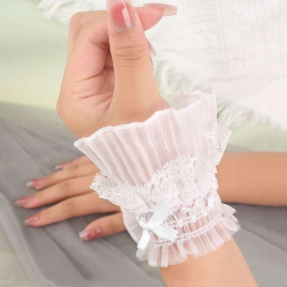1Pair Costume Accessory Detachable Sleeves Cuffs Solid Color Fake Sleeves Cuffs Daily Accessory