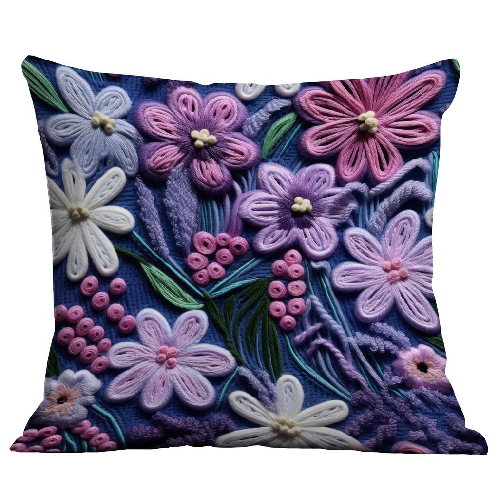 Новая имитация вышитой цветочной наволочки из короткого вельвета с двусторонней печатью, наволочка для домашней диванной подушки