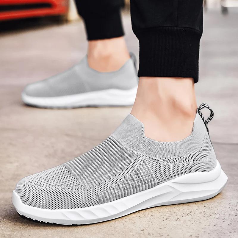 Летние мужские кроссовки для бега, дышащая спортивная обувь, женская повседневная теннисная обувь, большие размеры, сетчатые мужские модные мокасины, прогулочная обувь