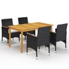 Day and Night - Day and Night 5-Piece Garden Dining Set Black