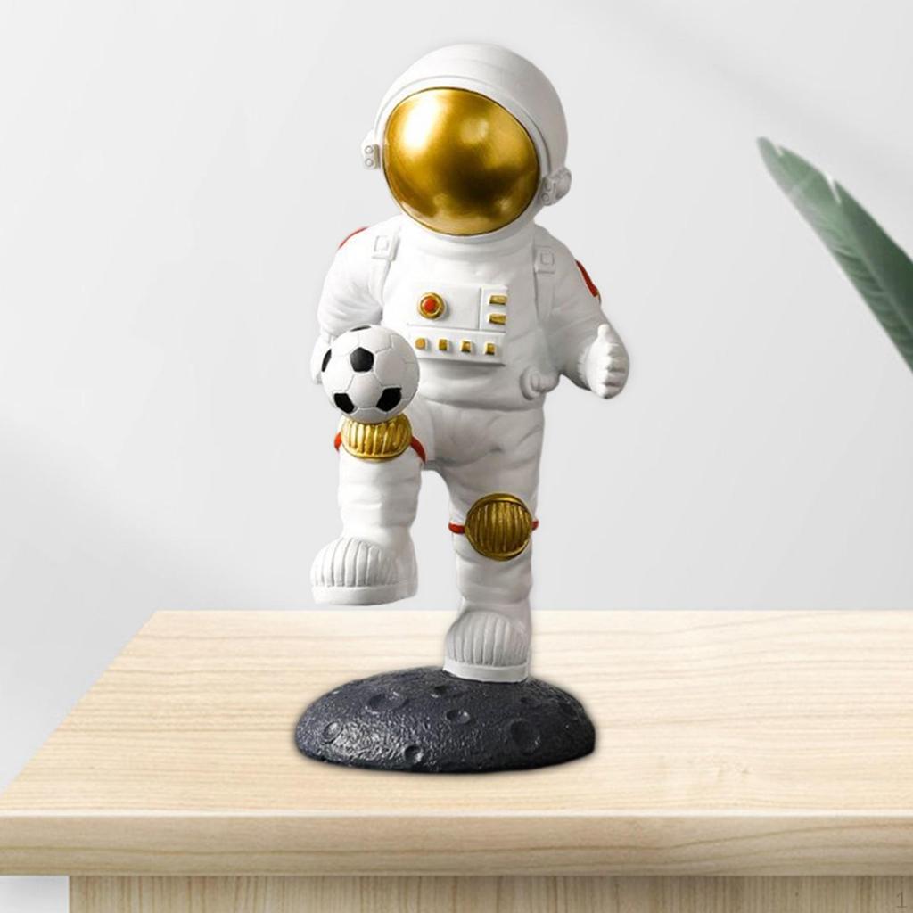 -Смоляная статуэтка Космическая фигурка Фигурка космонавта Украшение Скульптура для детской комнаты Книжной полки, Спальни,