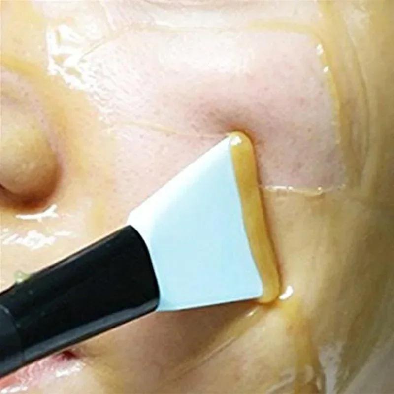 Wooden Handle Silicone Facial Mask Brush DIY Cosmetic Brush Tool Flat Head Facial Mask Conditioning Stick Spot Factory Wholesale