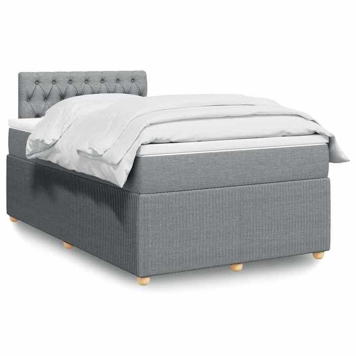 Maison Exclusive - Sommier à lattes de lit et matelas gris clair 120x190 cm tissu