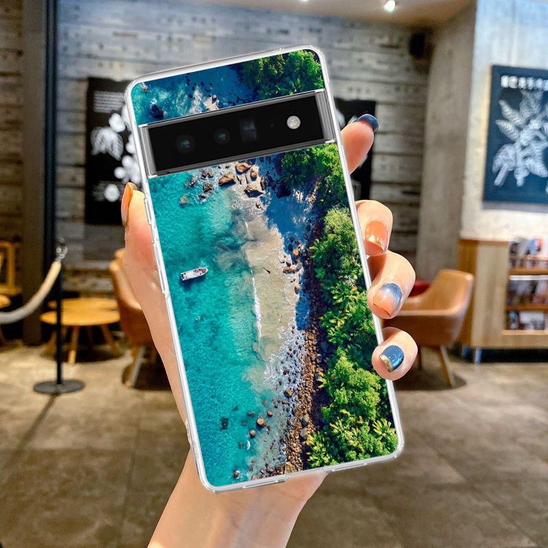 Море голубое небо пляж для Google Pixel 8 7 6 Pro 6A 5 4 5A 4A 3A XL 5G чехол для телефона силиконовый противоударный мягкий прозрачный чехол Fundas