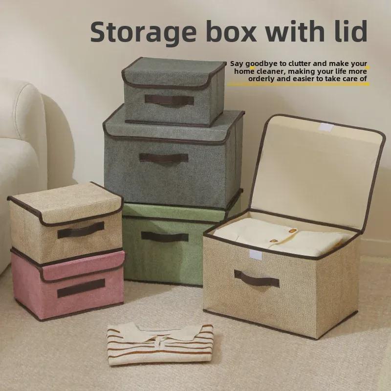 Foldable Dustproof Clothing Storage Box with Lid - Multifunctional Organizer for Clothes and Pants