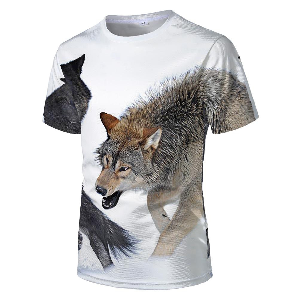 2023 Fun Newest Harajuku Wolf 3D Print Cool T-shirt Men/Women Short Sleeve Summer Tops Beauty T Shirt Fashion Animal Tees